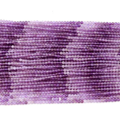 Amethyst Shaded Pink Round Carving Natural Beads 13 Inches Strands