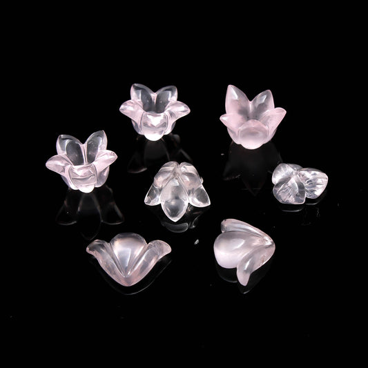 Rose Quartz Light Pink Flower Faceted Natural 7MM Stone