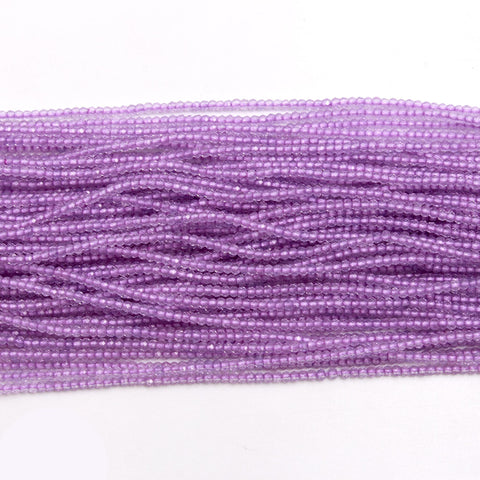 Crystal Quartz Lavender Round Faceted Coated Beads 12 Inches Strands
