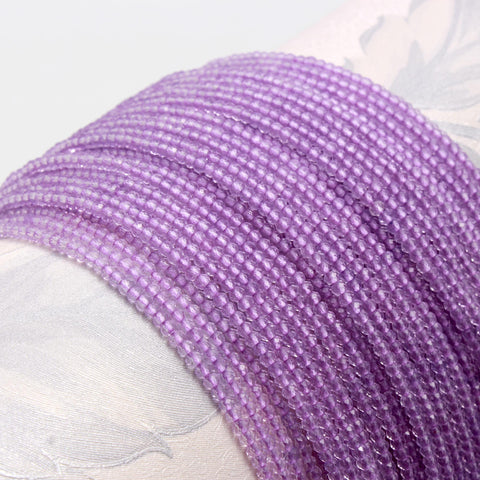 Crystal Quartz Lavender Round Faceted Coated Beads 12 Inches Strands