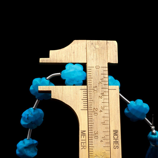 Turquoise Clover Natural Faceted Carving Natural Beads 8 Inches Strands