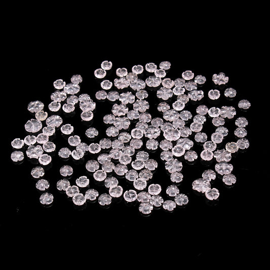 Rose Quartz Light Pink Flower Faceted Natural 5 MM Stone