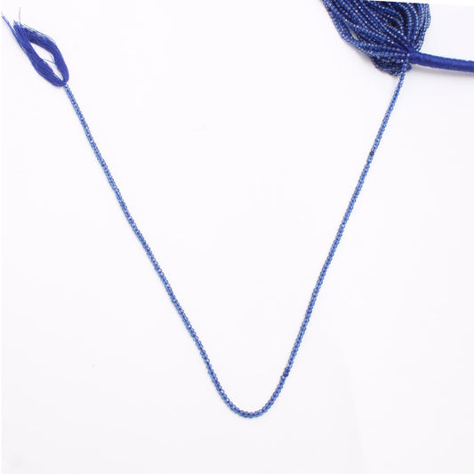 Blue Coated Crystal Quartz Round Faceted Coating Beads 12 Inches Strands