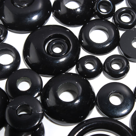 Black Onyx Black Donut Shape Faceted Natural 8 MM Stone