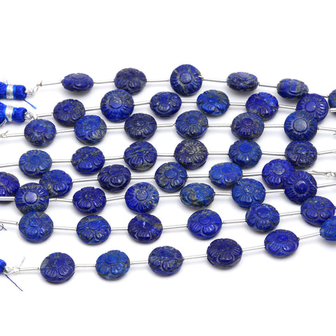 Lapis Lazuli Beads Petal Flower Faceted Natural Beads 8 Inches Strands