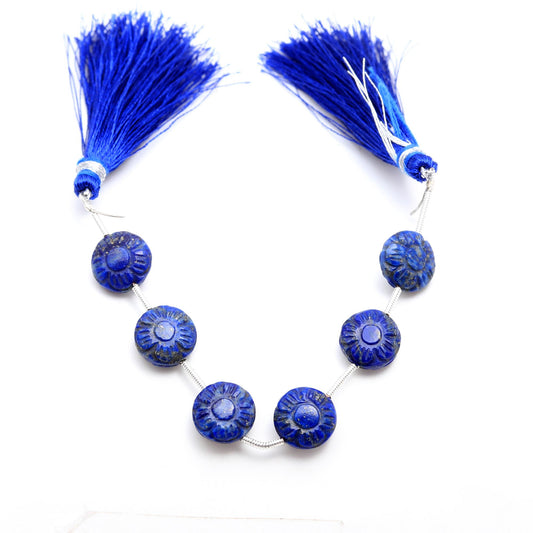 Lapis Lazuli Beads Petal Flower Faceted Natural Beads 8 Inches Strands