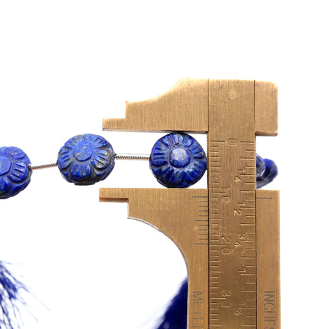 Lapis Lazuli Beads Petal Flower Faceted Natural Beads 8 Inches Strands