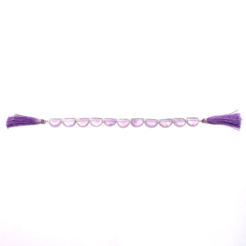 Amethyst Dark Purple D Shape Smooth Natural Beads 8 Inches Strands