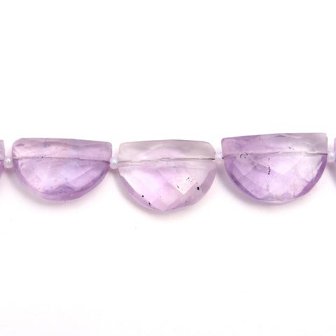 Amethyst Dark Purple D Shape Smooth Natural Beads 8 Inches Strands