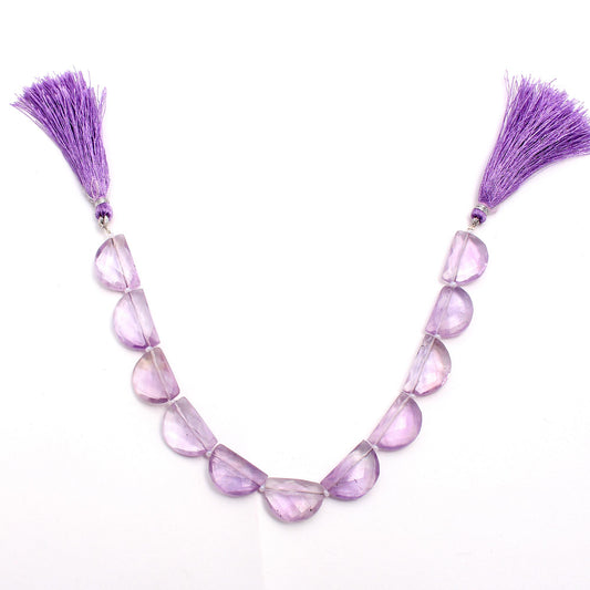 Amethyst Dark Purple D Shape Smooth Natural Beads 8 Inches Strands