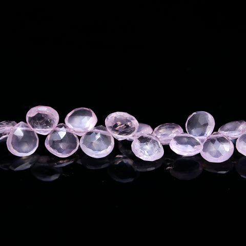 Rose Quartz Heart Faceted Natural Beads 8 Inches Strands