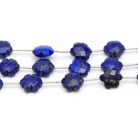 Lapis Lazuli Beads Clover Faceted Natural Beads 8 Inches Strands