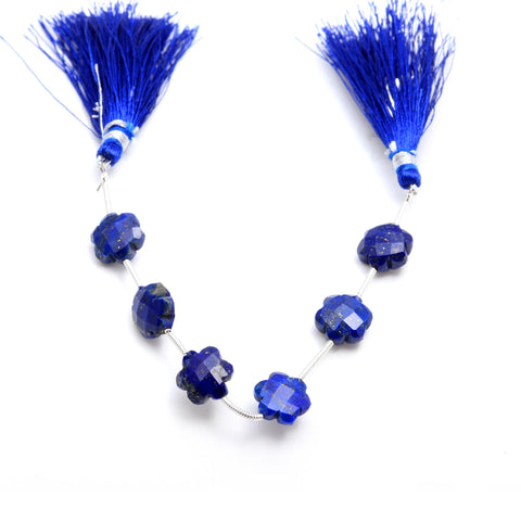 Lapis Lazuli Beads Clover Faceted Natural Beads 8 Inches Strands