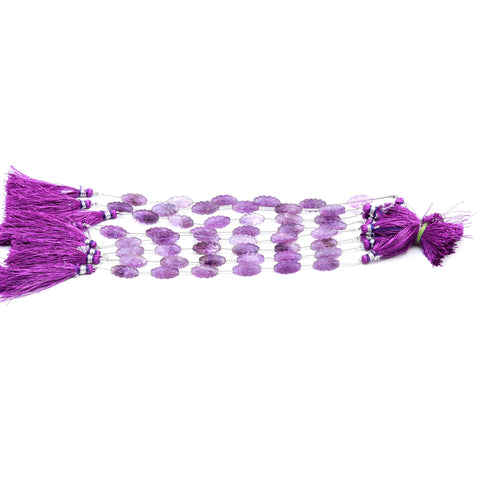 Amethyst Purple Leaf Carving Natural 8 inches Strands