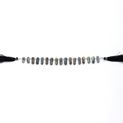 Labradorite Double Pencil Faceted Natural Beads 8 Inches Strands