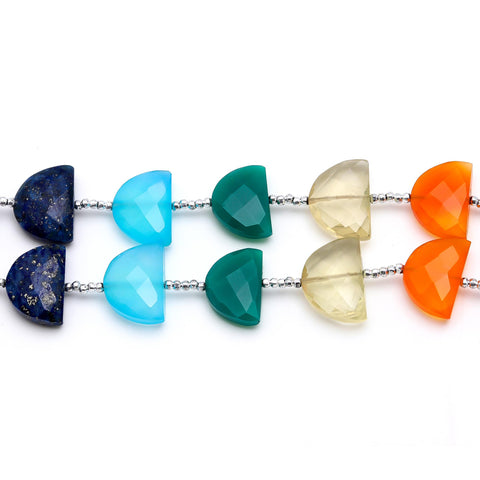 7 Chakra Natural D Shape Faceted 8 Inches Strands