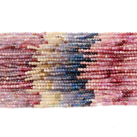 Multi Spinel Multicolor Round Faceted Natural Beads 13 Inches Strands