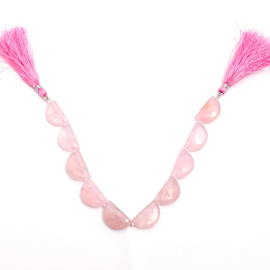 Rose Quartz Pink Carving Natural Beads 8 Inches Strands