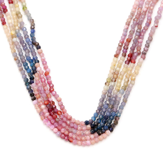Multi Spinel Multicolor Round Faceted Natural Beads 13 Inches Strands