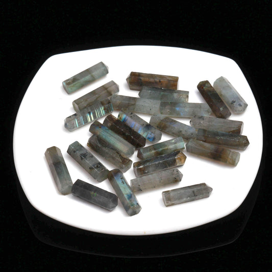 Labradorite Carving Natural Beads Pencil Natural 21 MM Stone
