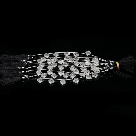 Crystal Quartz White Heart Faceted Natural Beads 8 Inches Strands