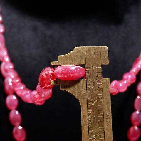 Ruby Shaded Red Oval Faceted Natural Beads Necklace 22 Inches