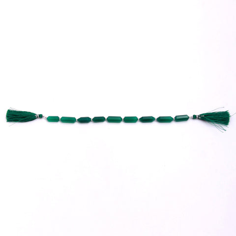 Green Onyx Pencil Faceted Natural Beads 8 Inches Strands