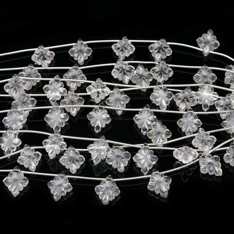 Crystal Quartz White Heart Faceted Natural Beads 8 Inches Strands