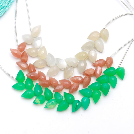 Multi Color Unusual Drill Collection Faceted Drop Natural Beads 4 Inches Strands
