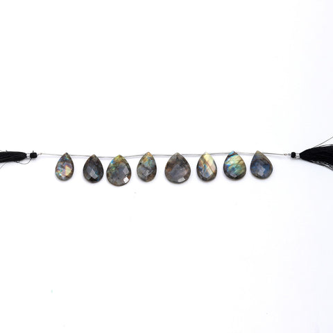 Labradorite Pear Faceted Natural Beads 8 Inches Strands