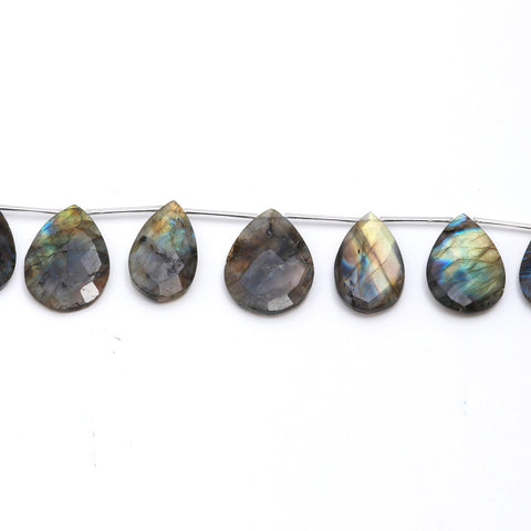 Labradorite Pear Faceted Natural Beads 8 Inches Strands