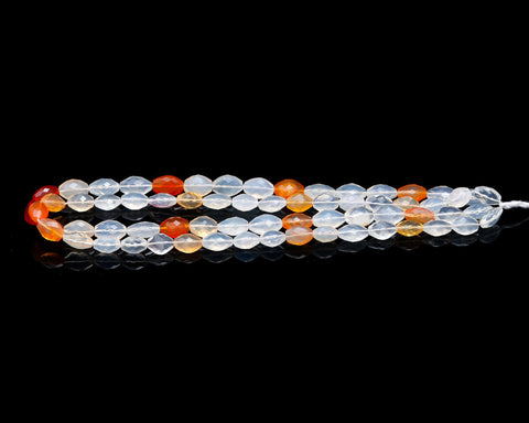 Mexican Fire Opal Orange Round Faceted Natural Beads 16 Inches Strands