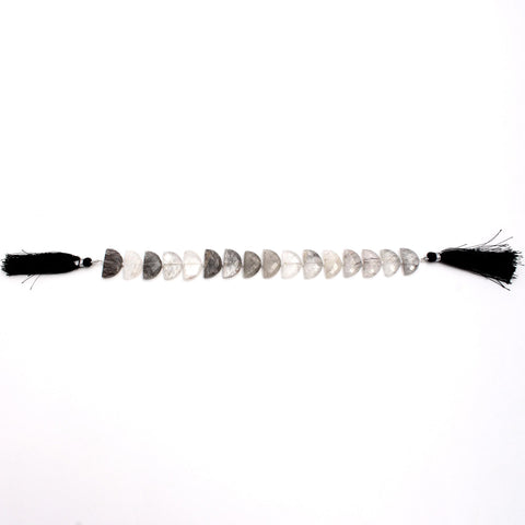 Black Rutilated Quartz D Shape Faceted Natural Beads 8 Inches Strands