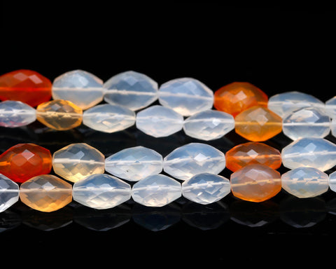 Mexican Fire Opal Orange Round Faceted Natural Beads 16 Inches Strands