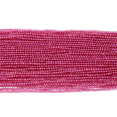 Pink Topaz Round Micro Faceted Natural Beads 13 Inches Strands