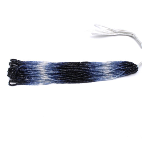 Blue Sapphire Shaded Blue Rondell 3 MM Faceted Natural Beads 12 Inches Strands