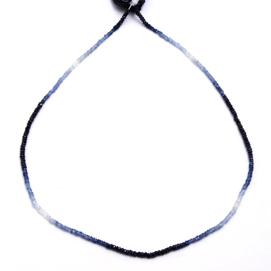 Blue Sapphire Shaded Blue Rondell 3 MM Faceted Natural Beads 12 Inches Strands