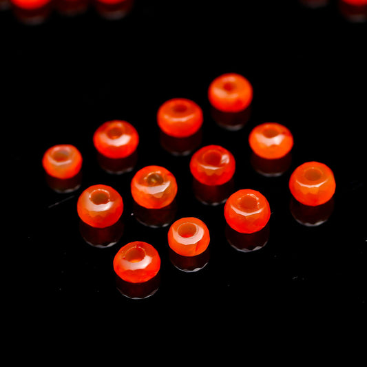 Carnelian Orange Rondelle Faceted Natural Beads