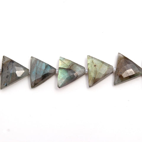 Labradorite Triangle Faceted Natural Beads 8 Inches Strands