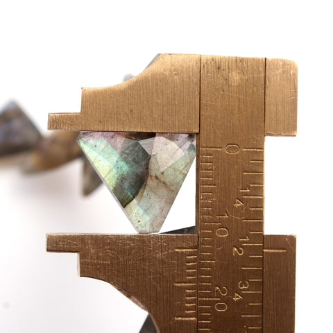 Labradorite Triangle Faceted Natural Beads 8 Inches Strands