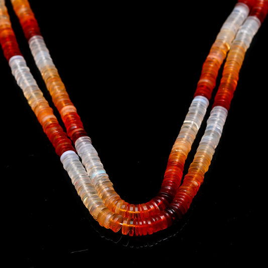 Mexican Fire Opal Orange Tire Faceted Natural Beads 16 Inches Strands