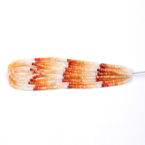 Mexican Fire Opal Orange Shaded Rondelle Faceted Natural Beads 16 Inches Strands