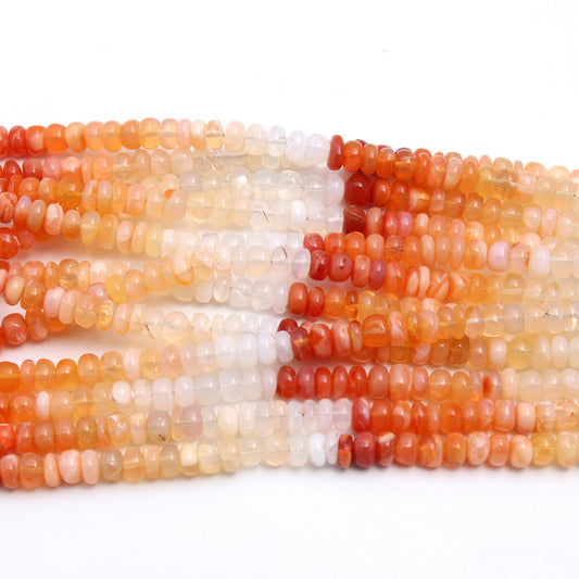 Mexican Fire Opal Orange Shaded Rondelle Faceted Natural Beads 16 Inches Strands