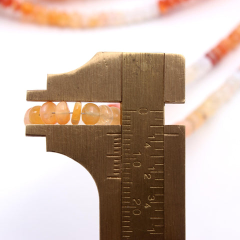 Mexican Fire Opal Orange Shaded Rondelle Faceted Natural Beads 16 Inches Strands