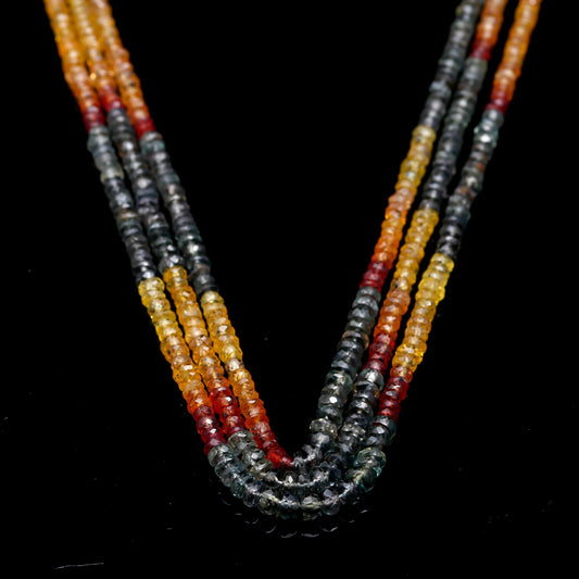 Sapphire Multi Rondelle Smooth Natural Beads 16 Inches Strands