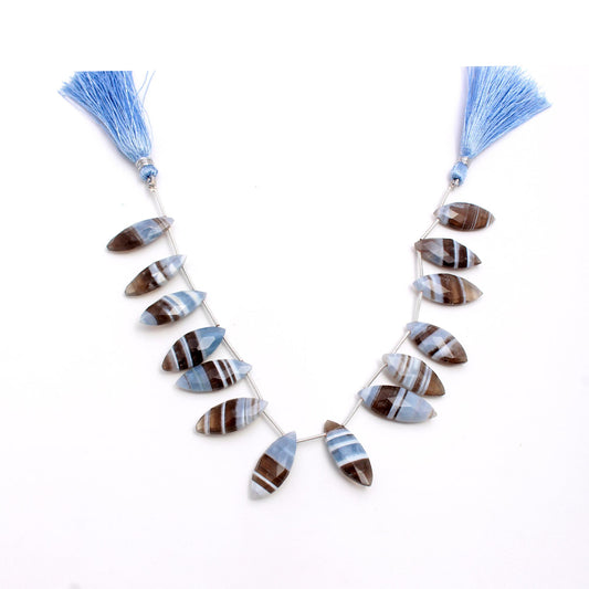 Owyhee Opal Blue/Grey/White Marquise Faceted Natural Beads 8 Inches Strands