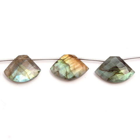Labradorite Curved Triangle Faceted Natural Beads 8 Inches Strands