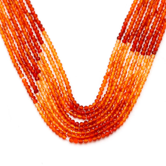 Carnelian Orange Round Natural Beads 13 Inches Strands