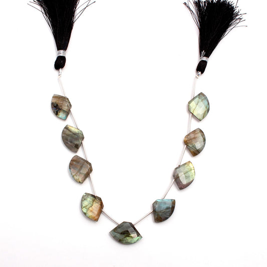 Labradorite Curved Triangle Faceted Natural Beads 8 Inches Strands