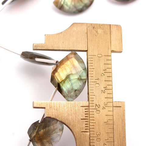 Labradorite Curved Triangle Faceted Natural Beads 8 Inches Strands